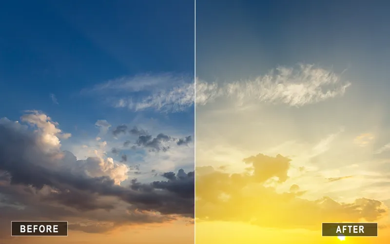 Breezy Summer Photoshop Actions, Breezy Sunset Effect, Photoshop Summer Actions