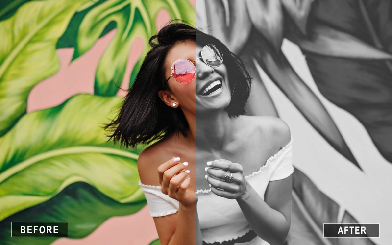 classic black and white photoshop actions, bold black and white Photoshop, high-key black and white actions