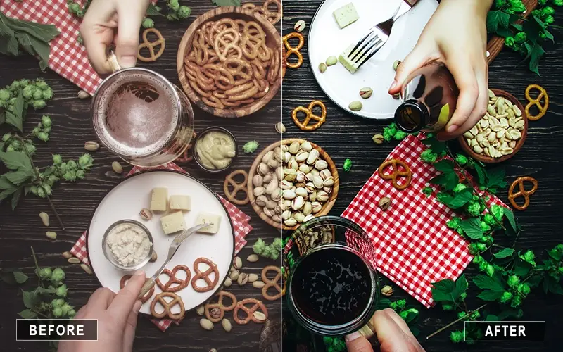 Contrast Food Photography LUTS, Aesthetic Food Effects