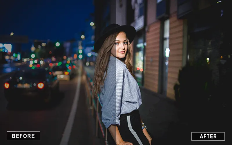 contrast night camera raw presets, camera raw night presets, Adobe camera raw night presets