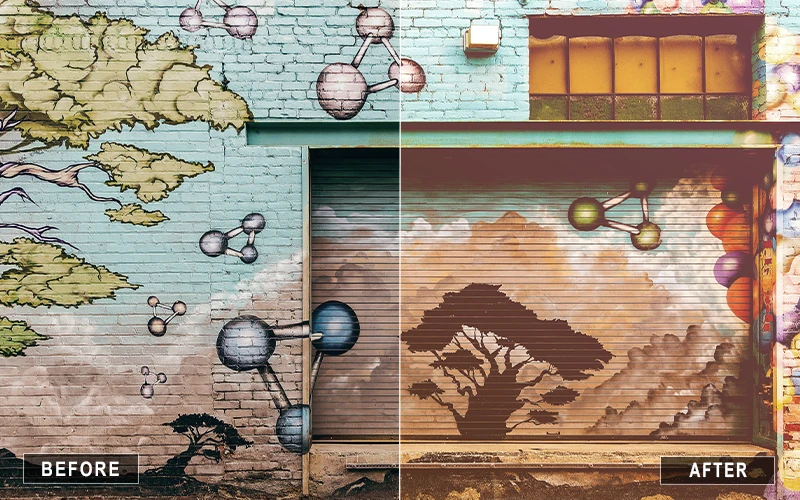 landscape actions photoshop, cool photoshop actions, creative photoshop actions, neon photoshop action