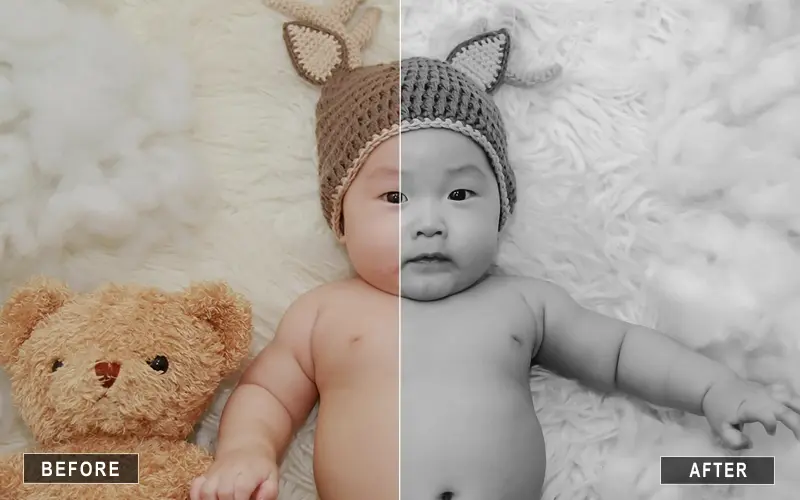 dark newborn presets for lightroom, gentle tone presets, newborn photo enhancement, newborn skin softening presets