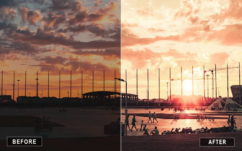 desert sunset mobile presets, pastel sunset presets, Lightroom glow presets, mobile presets for golden hour