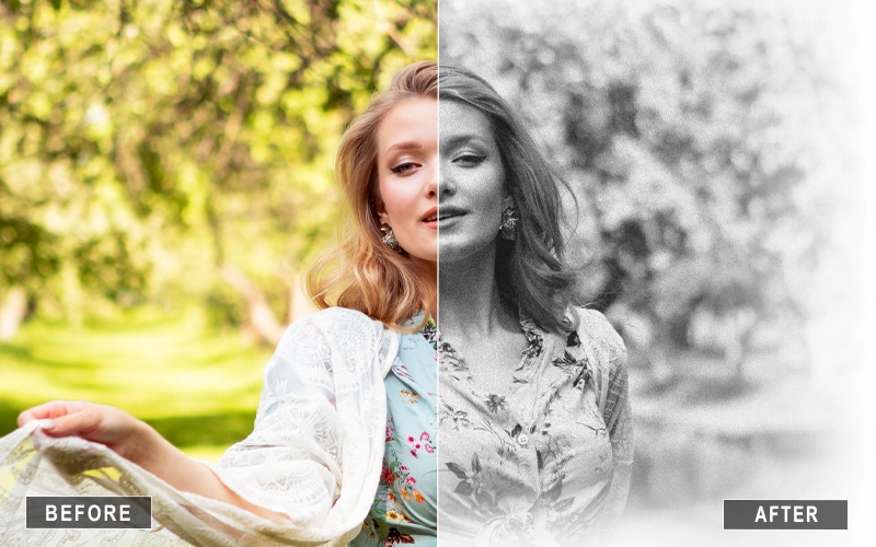 dramatic black and white photoshop actions, timeless black and white photoshop actions, elegant bw actions