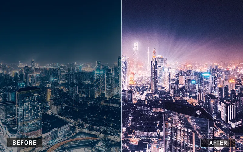 Dramatic Lightroom Mobile Night Presets, dramatic presets for night edits