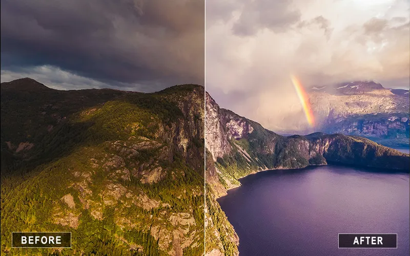 dramatic mountain lr presets, Lightroom presets for wilderness photography, Lightroom presets for foggy mountains