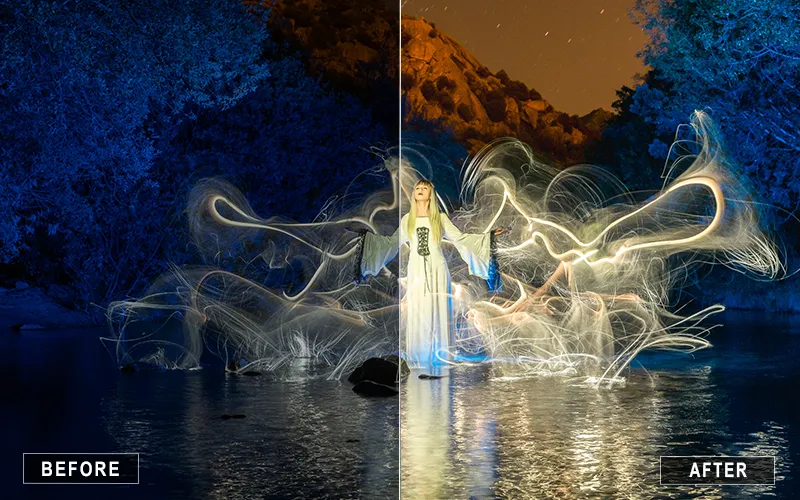 dramatic night camera raw presets, night camera presets, night photography presets