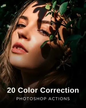 20 color correction photoshop actions featured image