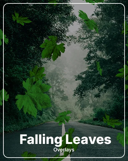falling red leaves overlays, falling yellow leaves overlays, falling blue leaves overlays, falling green leaves overlays, falling orange leaves overlays, falling pink leaves overlays