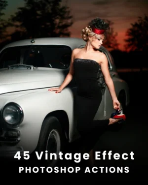 vintage effect photoshop action, Premium Photography Addons, Photoshop Actions