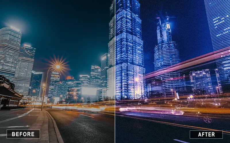Film Lightroom Mobile Night Presets, cityscapes presets for lightroom mobile