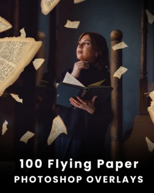 Flying paper Photoshop overlays FeatureImage