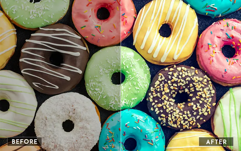 DarkFoodPhotographyLightroomPresets, ChocolateLightroomPresets, CakeLightroomPresets, DonutLightroomPresets, BrightFoodLightroomPresets