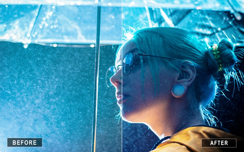 Gentle Rain Photoshop Actions, Soft Rain Photoshop Actions, monsoon effect in Photoshop