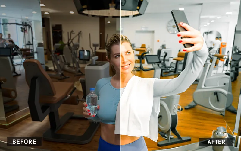Gym Selfie Lr Mobile Presets, Lightroom presets for gym photos and fitness influencer