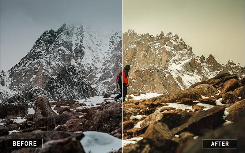 hiking mountain lightroom presets, Lightroom presets for sunset in mountains, Lightroom presets for crisp mountain air
