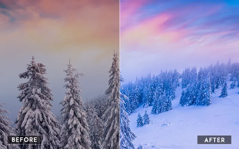 best effects for photographers, Winter Landscape Lightroom Presets, snowy landscape lightroom presets, best landscape presets