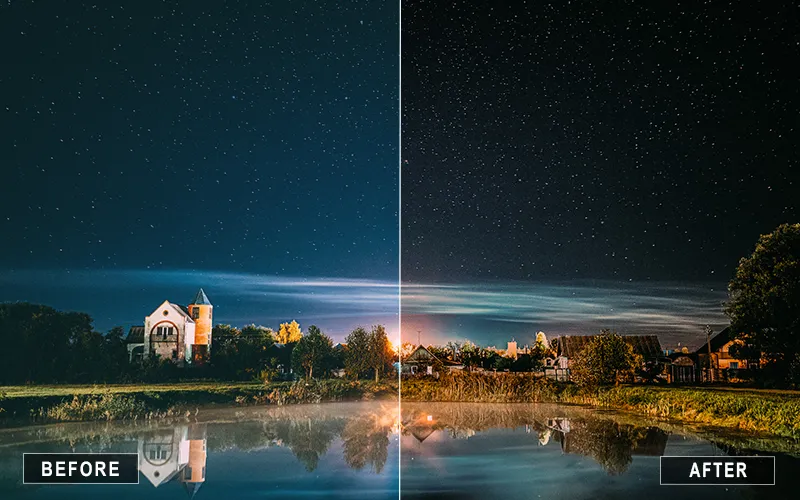 matte night camera raw presets, night color grading, night photo editing, long exposure presets