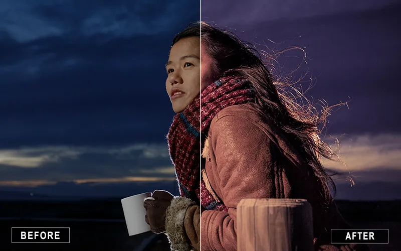 Moody Night Lightroom Presets, Night presets for portraits, dark image editing