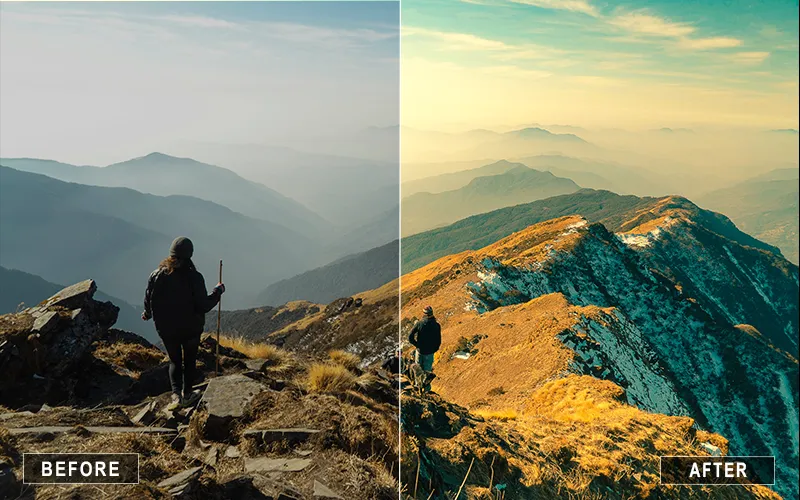 mountain peak lr presets, warm mountain Lightroom presets, Lightroom presets for backcountry photography