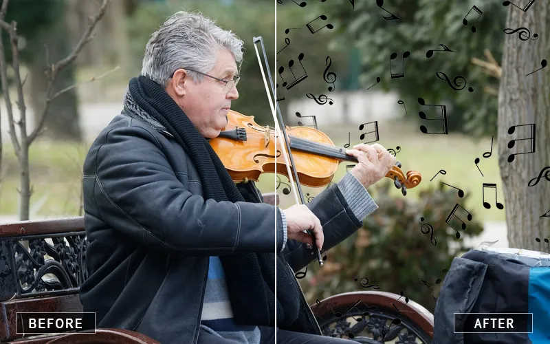 Multiple Musical Note Overlays