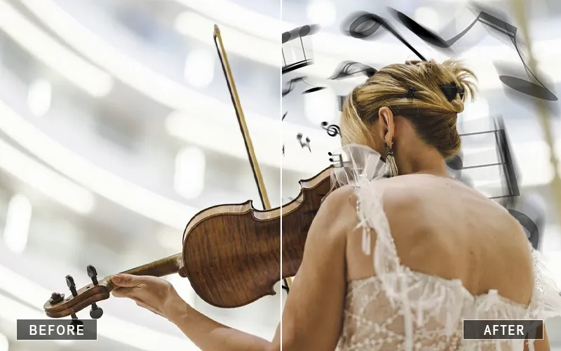 Blurry Musical Note Overlays