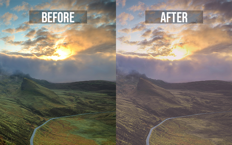 preview of before/after results