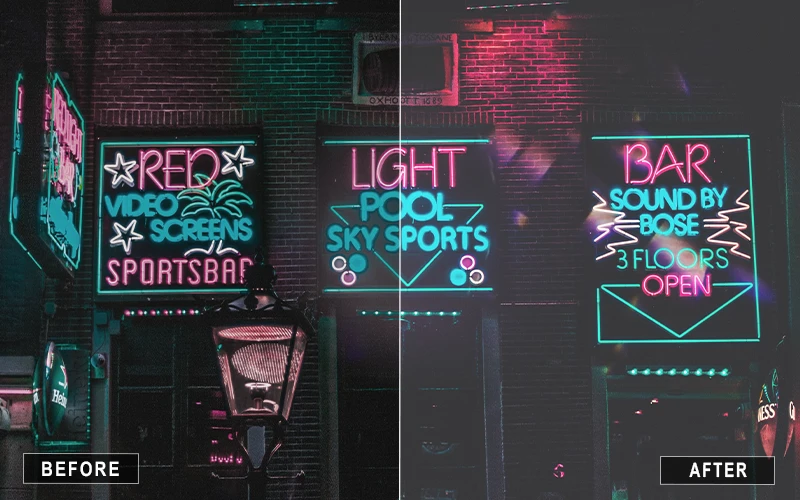 landscape actions photoshop, cool photoshop actions, creative photoshop actions, neon photoshop action