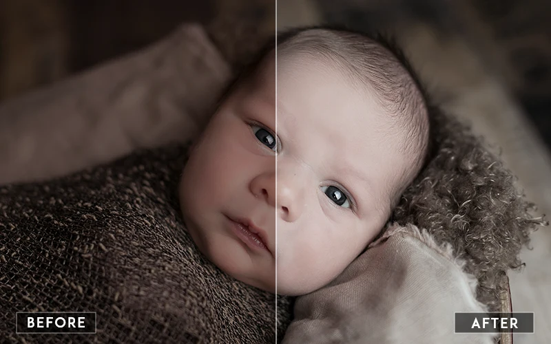 baby photo after using best newborn Photoshop actions