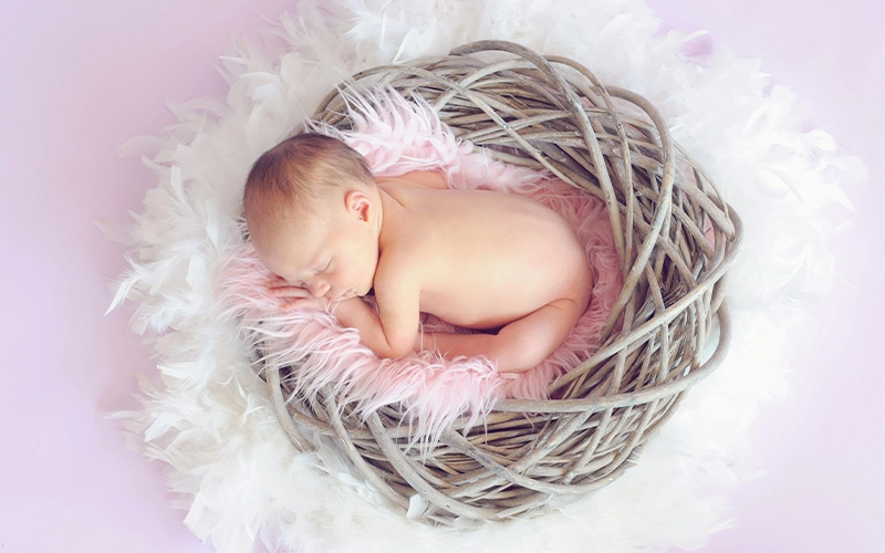 photo of baby before editing