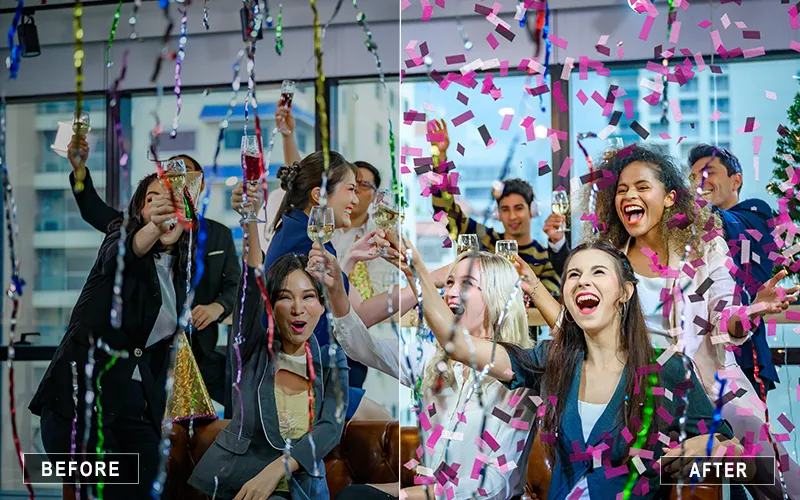 realistic confetti overlay, falling confetti overlays, celebration confetti overlays