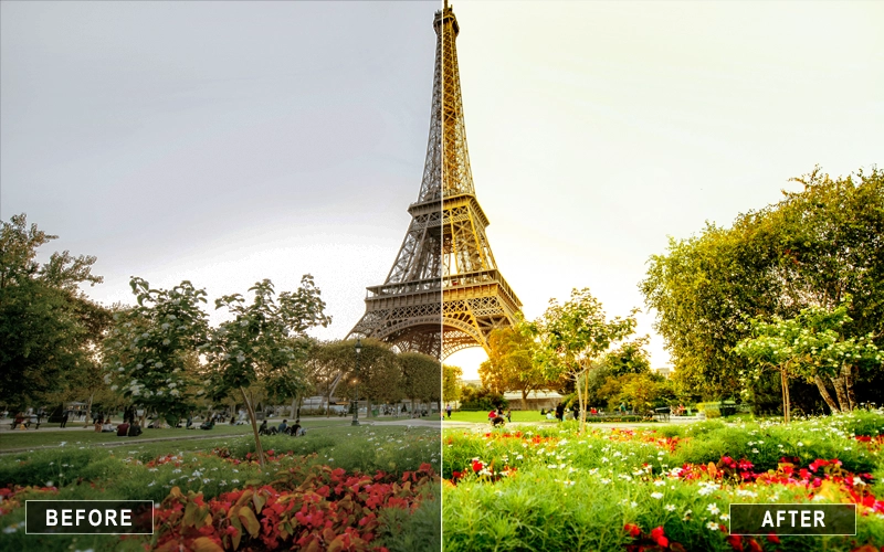 romantic eiffel photoshop actions