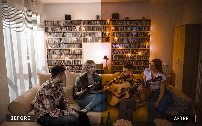 Saturated Indoor Lightroom Presets, Warm lightroom indoor presets