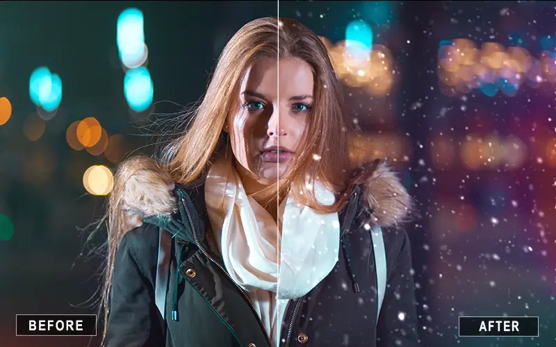 Snow Shower Overlay, Snow Overlays for winter photos
