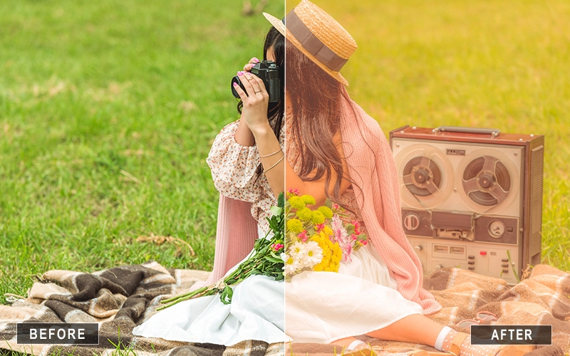 soft retro film lightroom presets, film preset Lightroom download, retro Lightroom overlay