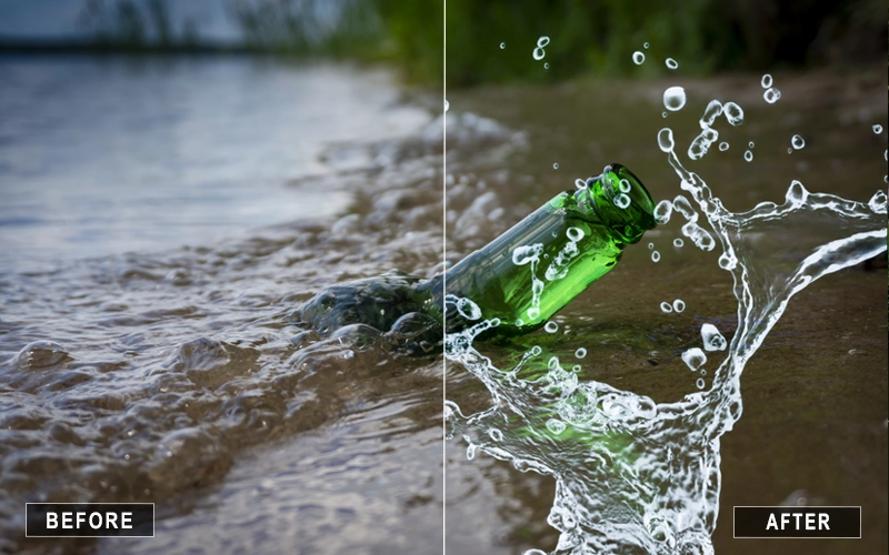 spilling water splash overlays