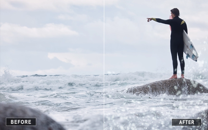 Surfing Water Splash Overlays