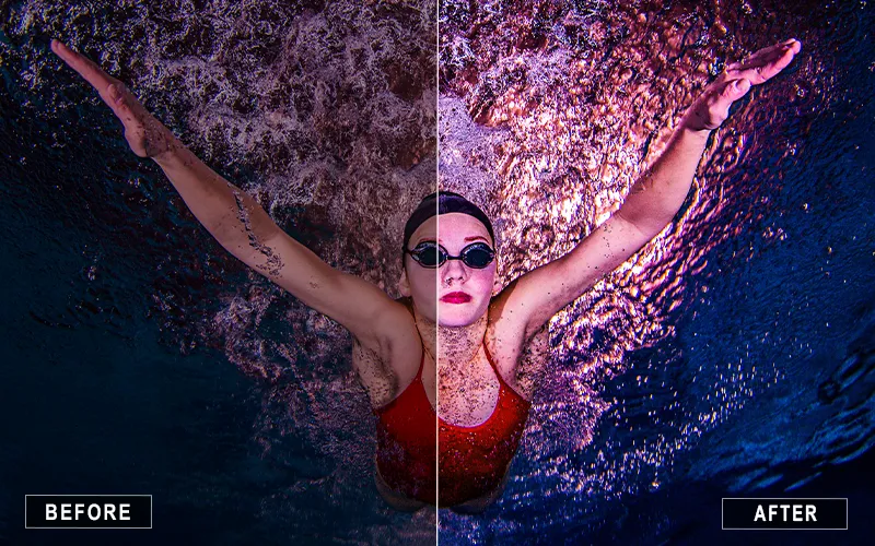swimming camera raw presets, natural light sports presets, pro sports presets
