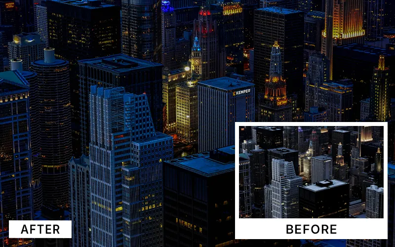 capture the night life of a metropolitian