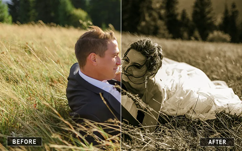 vintage wedding lightroom presets, boho wedding presets, soft wedding presets