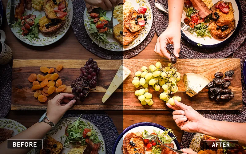 Warm Food Photography Presets, Warm Lightroom Presets