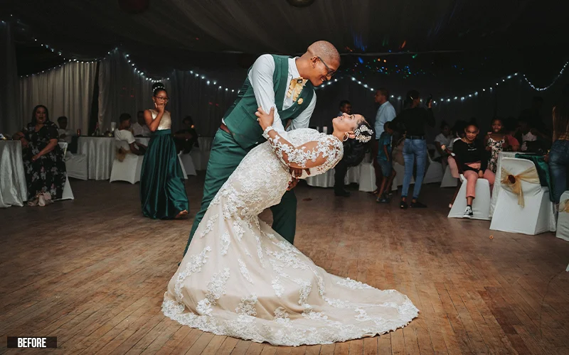 photo of bride and groom
