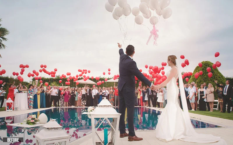 photo of bride & groom