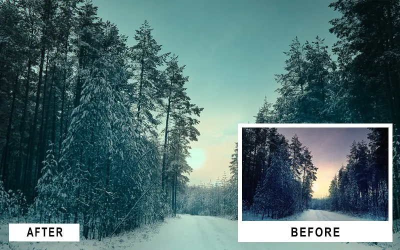 wintery landscape photoshop actions