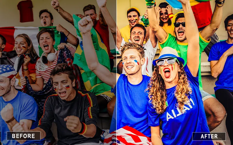 world cup camera raw presets, stadium photo presets, sports team photo presets
