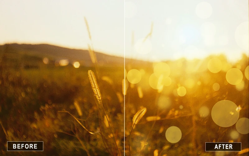 bokeh lights overlay, yellow bokeh overlay