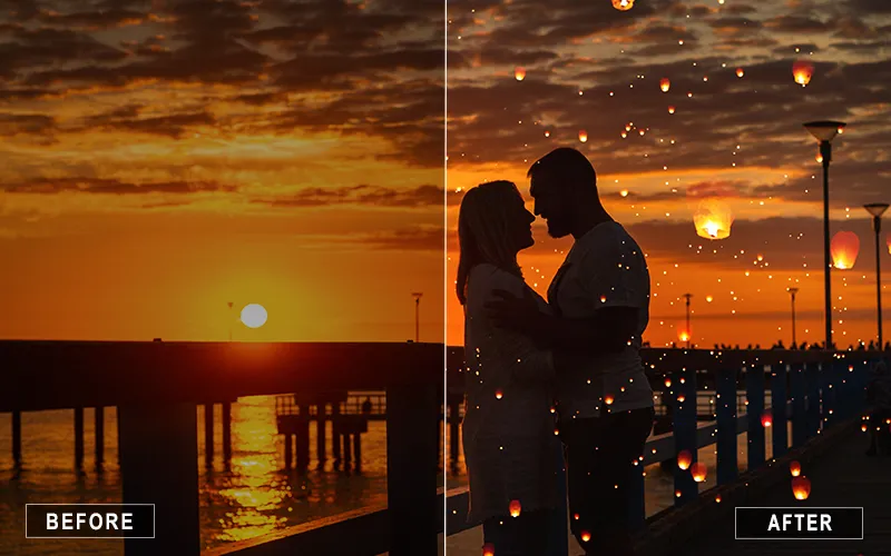 yellow sky lantern overlays, lantern overlay effect, sky light overlays