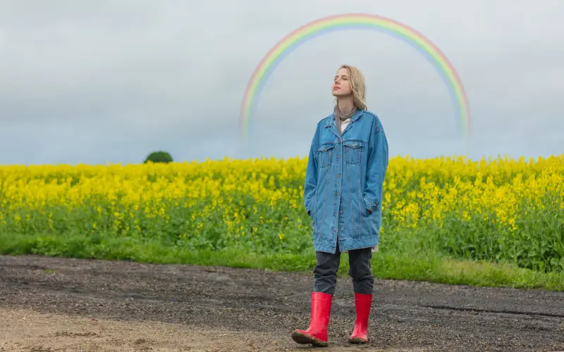 digital rainbows, prism overlays, dreamy photo edits, Photoshop rainbow