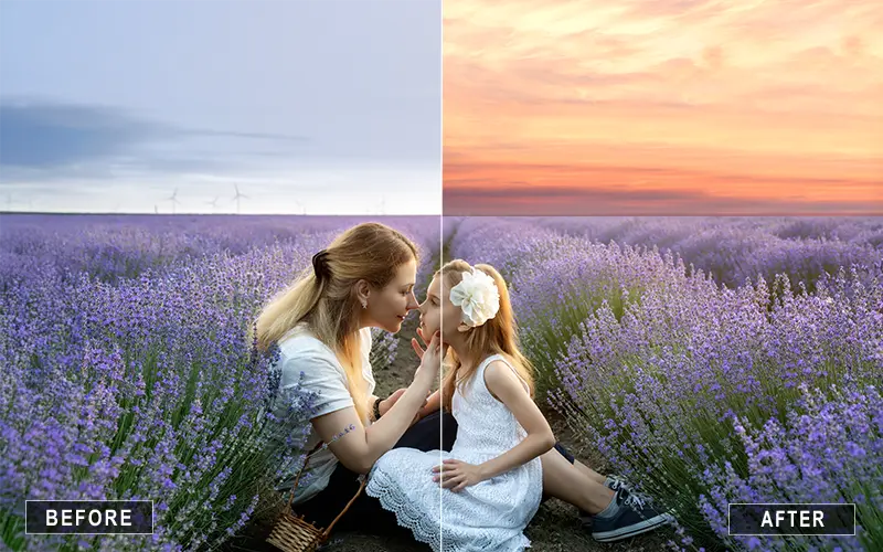 pink sky overlays, orange sky overlays, gradient sky overlays