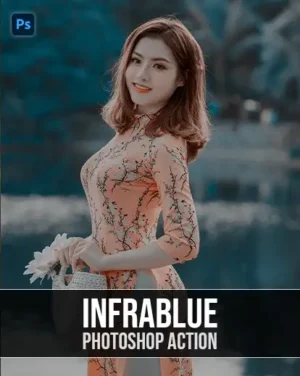 blue photoshop action banner